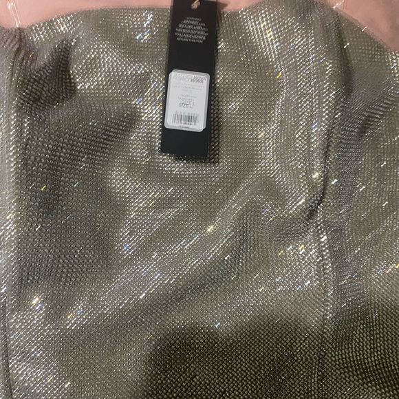 Fashion Nova sparkle rhinestone strapless top - Picture 9 of 10